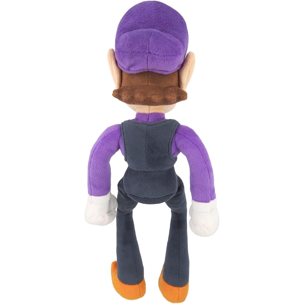 Sanei Boeki Super Mario All Star Collection Waluigi Plush Toy 31cm x 9.5cm x 11cm