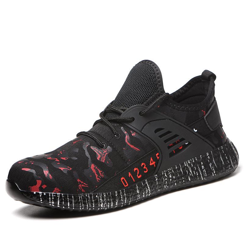 

Holfredterse Hotest Size 39-47 Indestructible Red White Men Work Steel Toe Boots Anti-Smashing Anti-Puncture Shoes 1688-1526 42