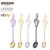 304 Stainless steel music spoon gold creative stirring coffee spoon dessert spoon mini music bar spoon