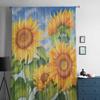 Flower Illustration Sunflowers Summer Retro Tulle Window Curtains for Bedroom Luxury Home Drapes In Living Room Chiffon Panels