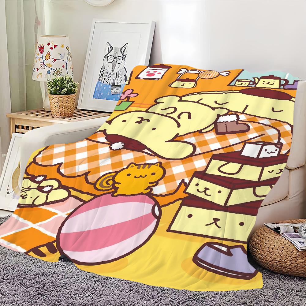 P-Pompompurin Cute Blanket For Soft Throw Blanket for Picnic Bed Sofa Home Bedroom Cozy Warm Comfortable