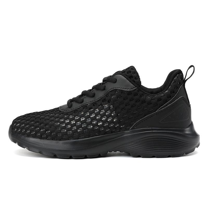 Summer new black thin sports shoes hollow breathable mesh shoes not tired feet non-slip shoes