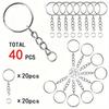 40/80/100/140/180 Pcs 25mm Electroplated Split Key Rings, 4-Section Chains and Open Jump Rings for DIY Jewelry Making