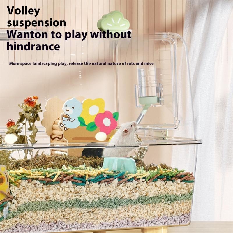 Hamster Small Pet Animal Water Bottle Holder Acrylic Bracket With Magnets Water Dispenser Stand For Various Cage Types