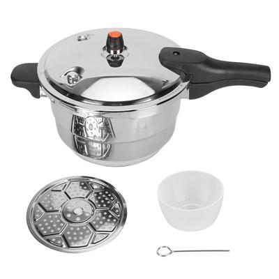 Pressure Cooker with Steaming Rack Stainless Steel Pressure Canner Compatible with Gas Induction