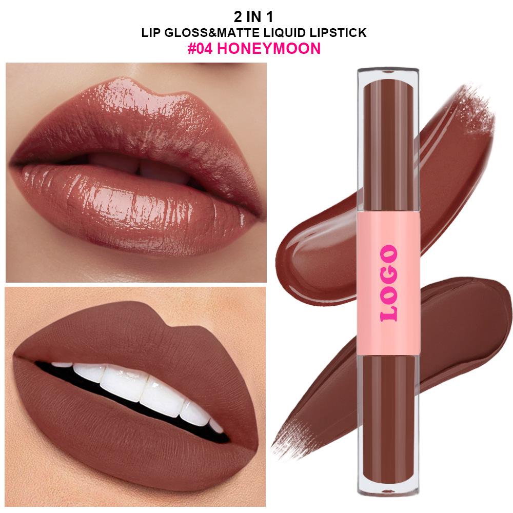 Long-lasting 2-in-1 Moisturizing Matte Liquid Lip Gloss