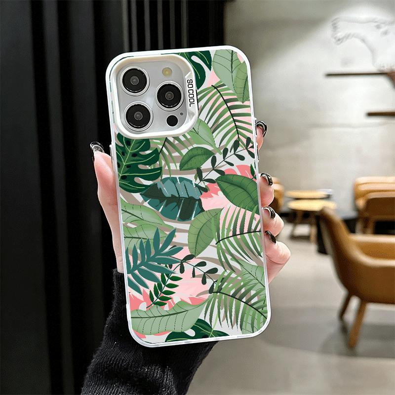 

Summer Plants Green Leaf Soft Phone Case for iPhone 15 16 17 Pro Max 17Air 16E 14 Plus 13 12 Mini Shockproof Cover Back Shell iPhone 17