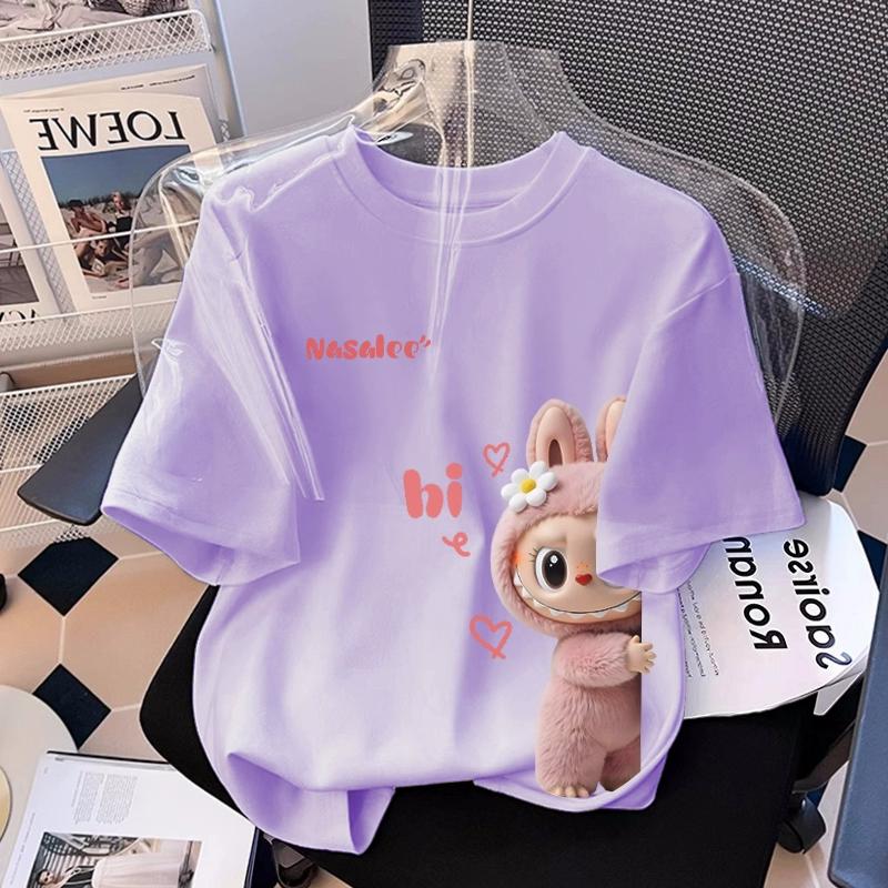 

Мультяшная графика Эльфа-монстра Лабубу Детская футболка с принтом Летняя Повседневная Женская футболка Топ Свободного Оверсайз Кроя с Коротким Рукавом Одежда M