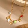 GEMCHIC Women's Ocean Beach Vacation Stainless Steel Necklace with Seashell and Sun Charms