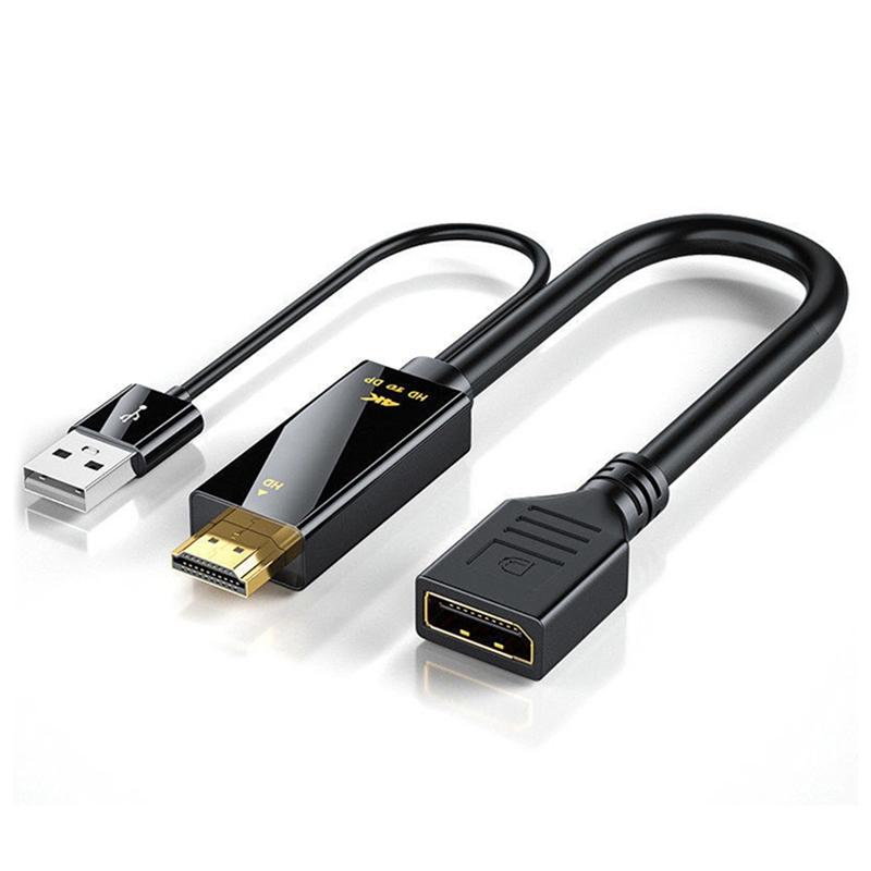 AA58 HDMI-Compatible Male to Displayport Female Converter Cable 4K@60Hz HDMI-Compatible to DP Converter Adapter Cable