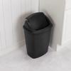 7.5 Gallon SwingTop Trash Can Plastic Wastebasket Indoor Kitchen Office Swing Lid Easy Clean Textured Surface BPA Free