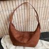 Wildleder Messenger Bag Tasche Damen Große Kapazität Herbst Neu Retro Matt Schulter Unterarm Pendler Knödel Tasche