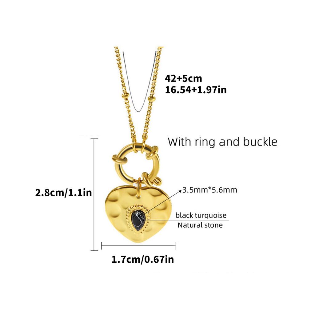 Classic French Style Metal Heart Necklace Fashionable Heart Necklace with Golden Chain Unique Neck Chain for a Chic Look