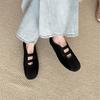 Spring Autumn New Style Soft Bottom Ballet Flat Shoes Women's Round Toe Satin Mary Janes Low Heel Comfortable Footwear