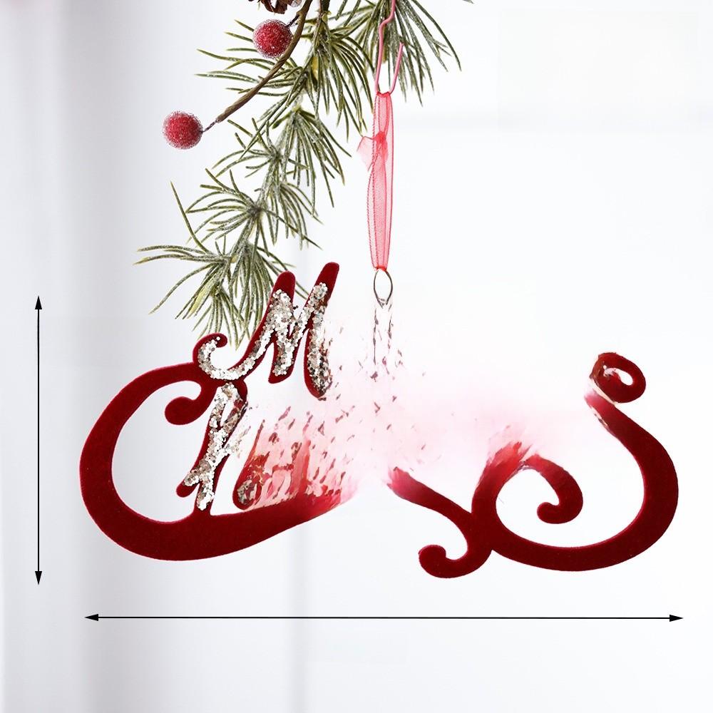 Christmas Bell Tree Decor Red Velvet Material Festive Home Window Embellishments