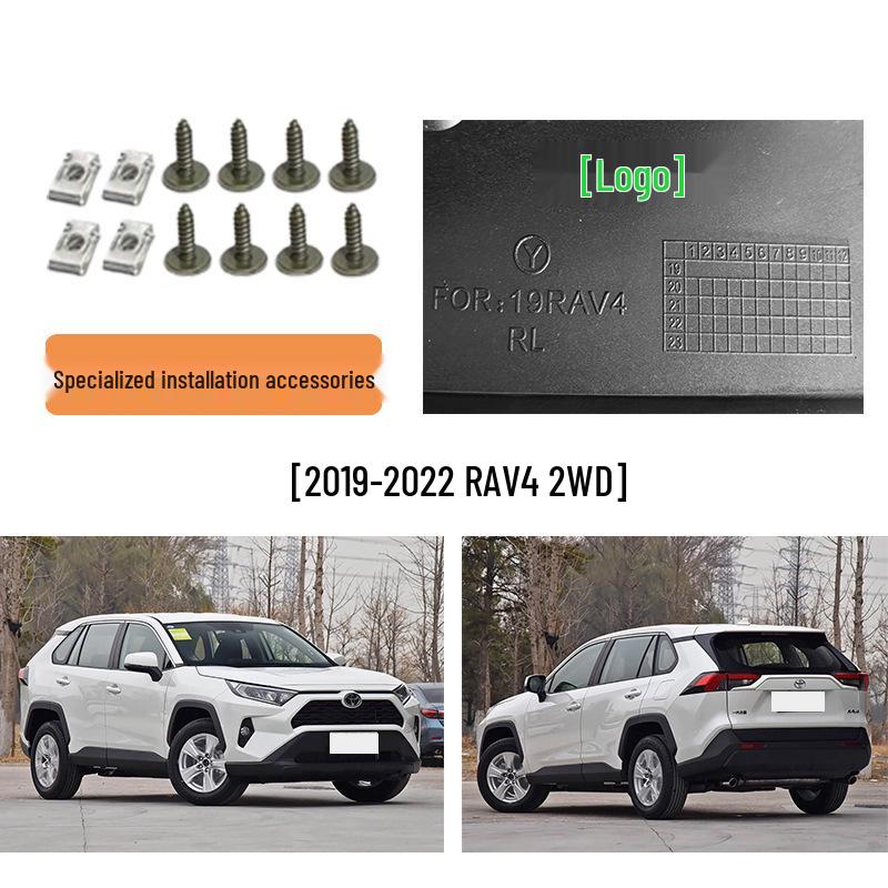 Fits 2019-2022 Toyota RAV4 2WD: Front & Rear Mudguard Covers for Tire Modification