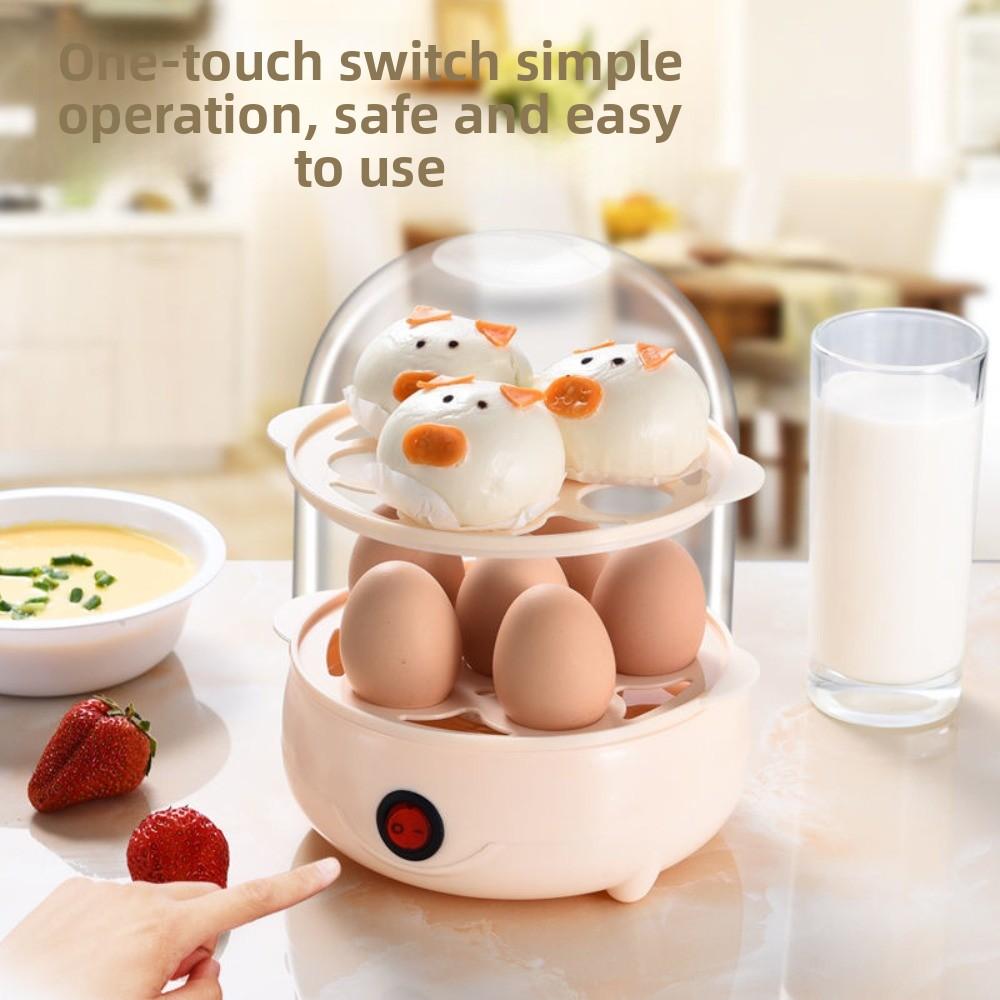 Multi-layer Egg Boiler Automatic Power Off Egg Poacher Breakfast Machine for Home Dormitory