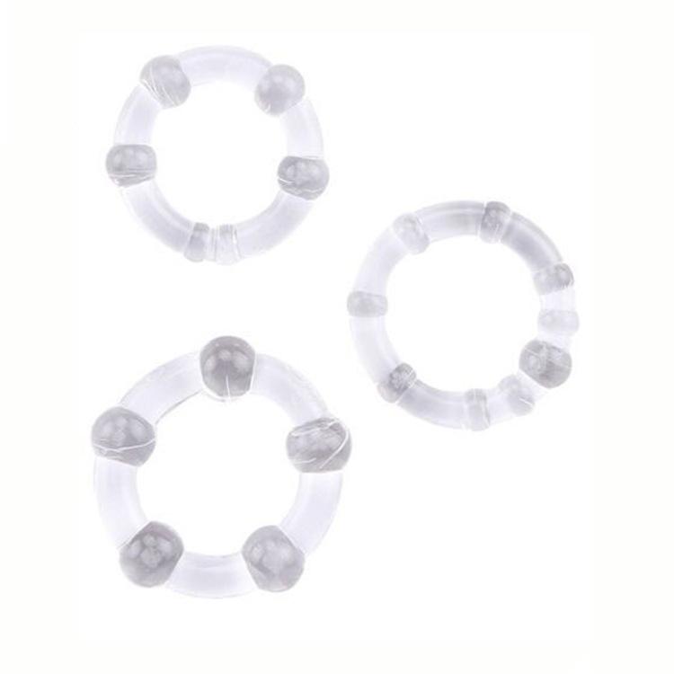 Set of 3PCS Durable Cock Rings Bead Penis Ring Male Delay Ejaculation Lasting Erection Ring Sex Toys for Men Adults Couple