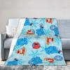 Cookie Monster Sesamets Knitted Blanket   Flannel Throw Blanket Bedroom Sofa Printed Ultra-Soft Warm Bedspreads