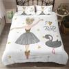 Set Copripiumino Ragazza Danzatrice di Balletto Cartone Animato Ballerine Set Biancheria da Letto per Bambini Adolescenti Microfibra Matrimoniale Queen King Copripiumino