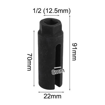 1set 22mm Narrow Mouth Oxygen Sensor Sleeve 1/2inch Drive Slotted Oxygen Sensing Drive Socket Wrench Tool For Car Repair