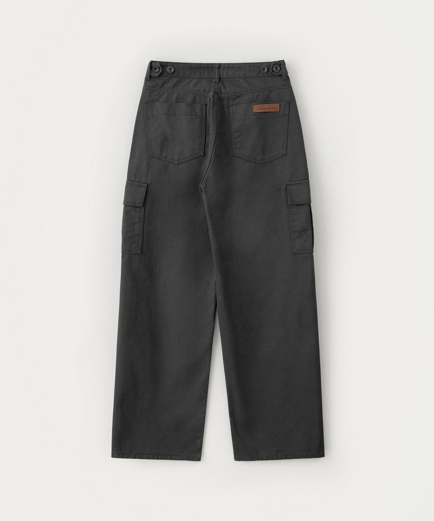Sseomweeobeoteo Jeep Wide Cargo Pants - Charcoal
