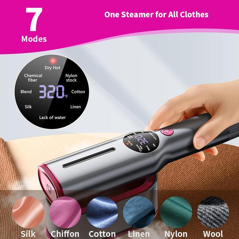 2-in-1 Portable Garment Steamer & Iron, 15s Fast Heat-up 1200W with Large Ceramic Panel, Quick Wrinkle Removal, 110-120V
