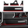 For Dodge RAM 1500 2500 3500 2019-2026 Car Center Console Dashboard Panel Cover Carbon Fiber Red Line Interior Sticker ABS Trim