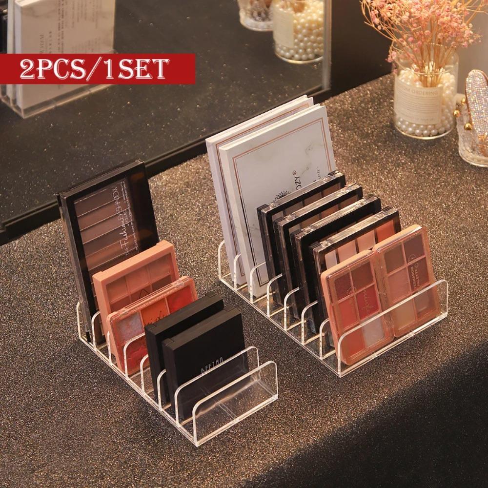 

2pcs/1set Eyepowder Organizer Rack Eyeshadow Palette Storage Tray Makeup Tools Compartment Holder For Women Cosmetics Organizer 7
