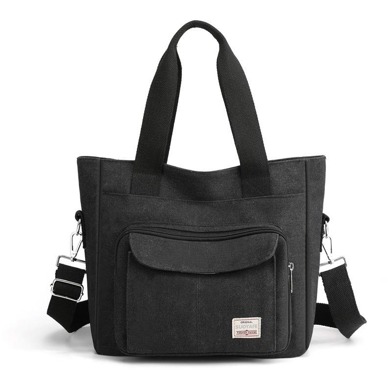 Damestas met grote capaciteit, canvas tas, damesdraagtas met eenvoudige crossbodytas met enkele schouder