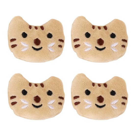 4Pcs Girl Hairpin Mini Plush Kitty Fish Design Secure Hold Hair Clip Side