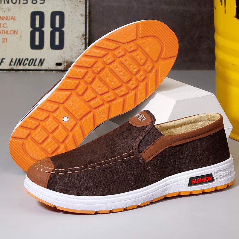 Chaussures en toile Old Beijing pour hommes, Chaussures de marche décontractées à semelle souple, Chaussures de travail confortables pour hommes d'âge moyen et âgés