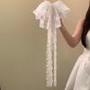 Elegantes Temperament Spitze Schmetterlingsknoten Haarspange Ausgeschnitten Langes Band Hinterkopf Haarspangen Damenmode Haaraccessoires