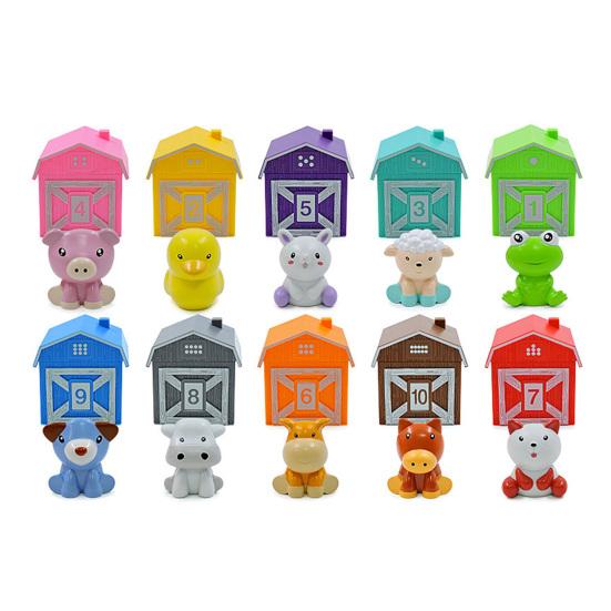 

5/10 шт. Игрушка с животными на ферме, обучающая числам, счету, сопоставлению, сортировке, мелкой моторике C