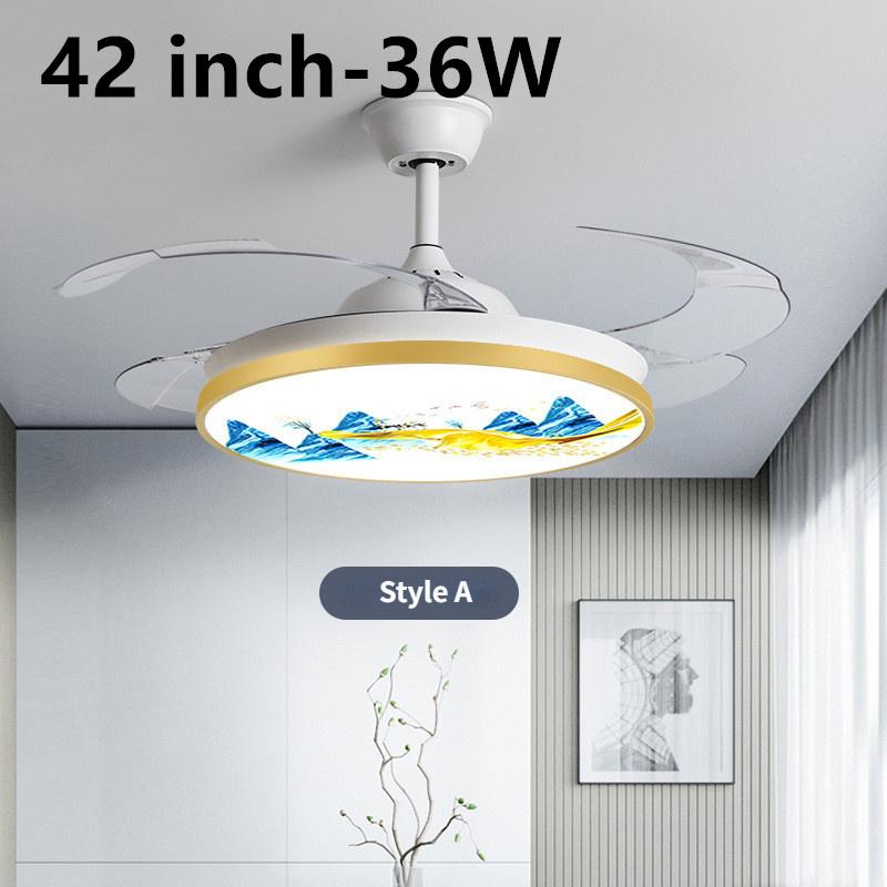 Intelligent Variable Frequency Integrated Ceiling Fan With Light Bedroom Invisible Silent Fan Light Simple Ceiling Fan Lamps With Remote Control