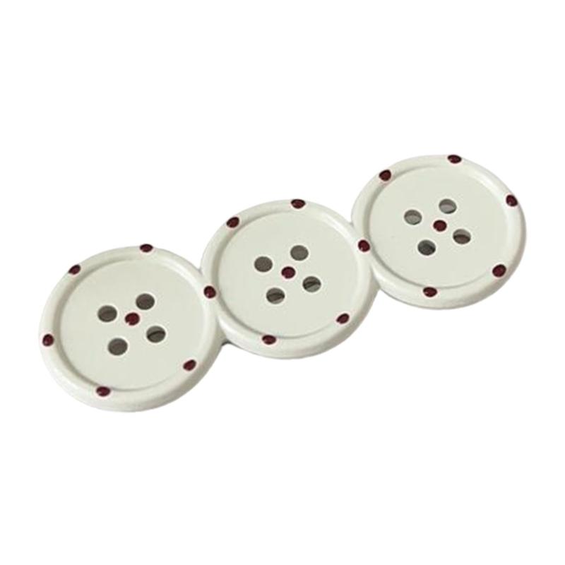 Eye Catching Hair Clip For Women 3 Dots Decoration Secure Grip Duckbills Clasp Korean Style Daily Styling Accessories