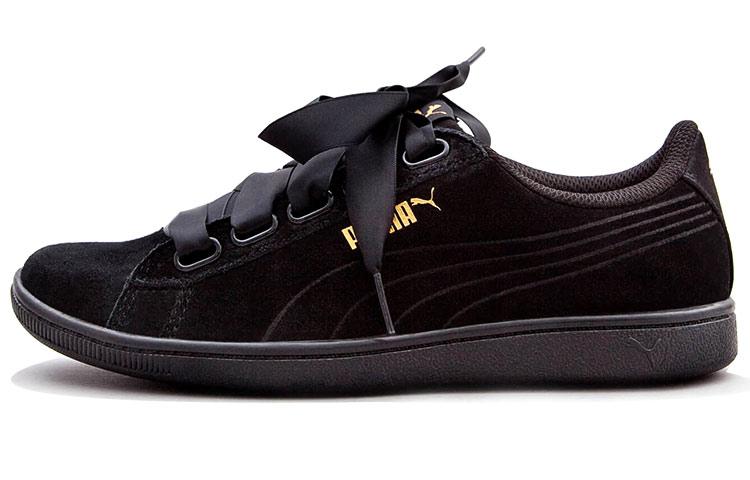 PUMA Vikky Ribbon Satin Black Women s 366416-01 35.5
