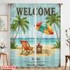 2pcs 2D flat printing Drapes Welcome Tropical Beach Paradise Scene Fabric Without Electricity Party Decorations for Photo Booths