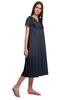 Moomaya Solid Short Sleeve Nightdress For Ladies Button Placket Nightwear