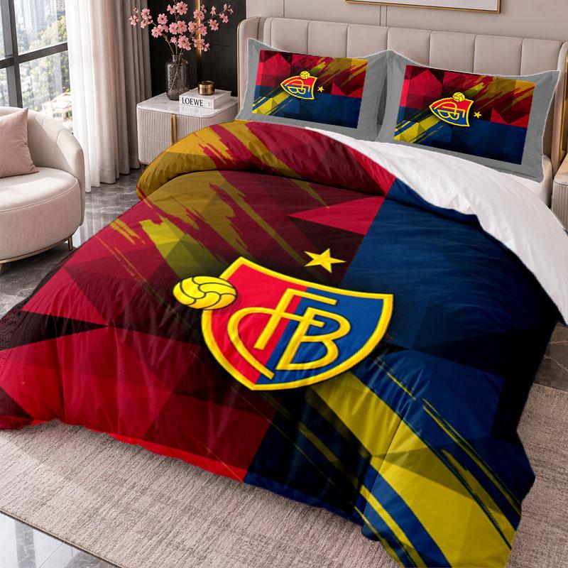 FC Basel 3Pcs Bedding Set Duvet Cover With Two Pillowcases For Bedroom Home Decoration