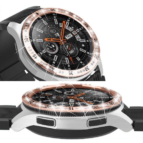 FitTurn Compatible with Samsung Galaxy Watch 46mm/Gear S3 Frontier/Classic Bezel Ring Styling,Bling Inlay Crystal Adhesive Anti Scratch & Collision