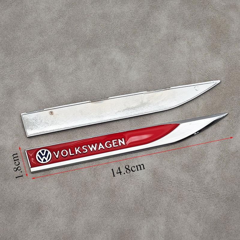For VW Volkswagen Jetta MK5 Golf 2pcs Metal Volkswagen Logo Badge Car Fender Side Emblem Sticker For VW GTI Polo Golf MK8 Touare