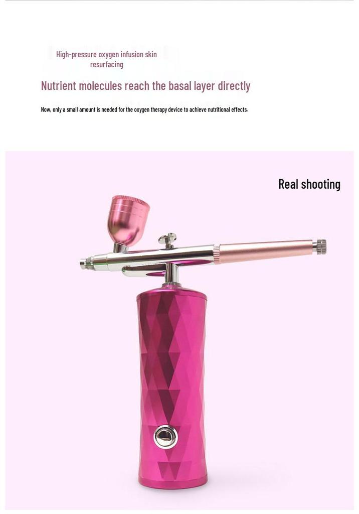 Portable High-Pressure Hydrating Oxygen Injector & Needle-Free Facial Steamer