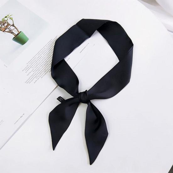Handbag Scarf Solid Color Wear Resistant Lint Free Smooth Friendly to Skin Decorative Polyester Women Handbag Scarf Band Hair Neck Ribbon for Women