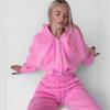 Spring and Autumn Sports Style Casual Women's European and American Hooded Waist Short Top Drawstring Pants Two-piece Set