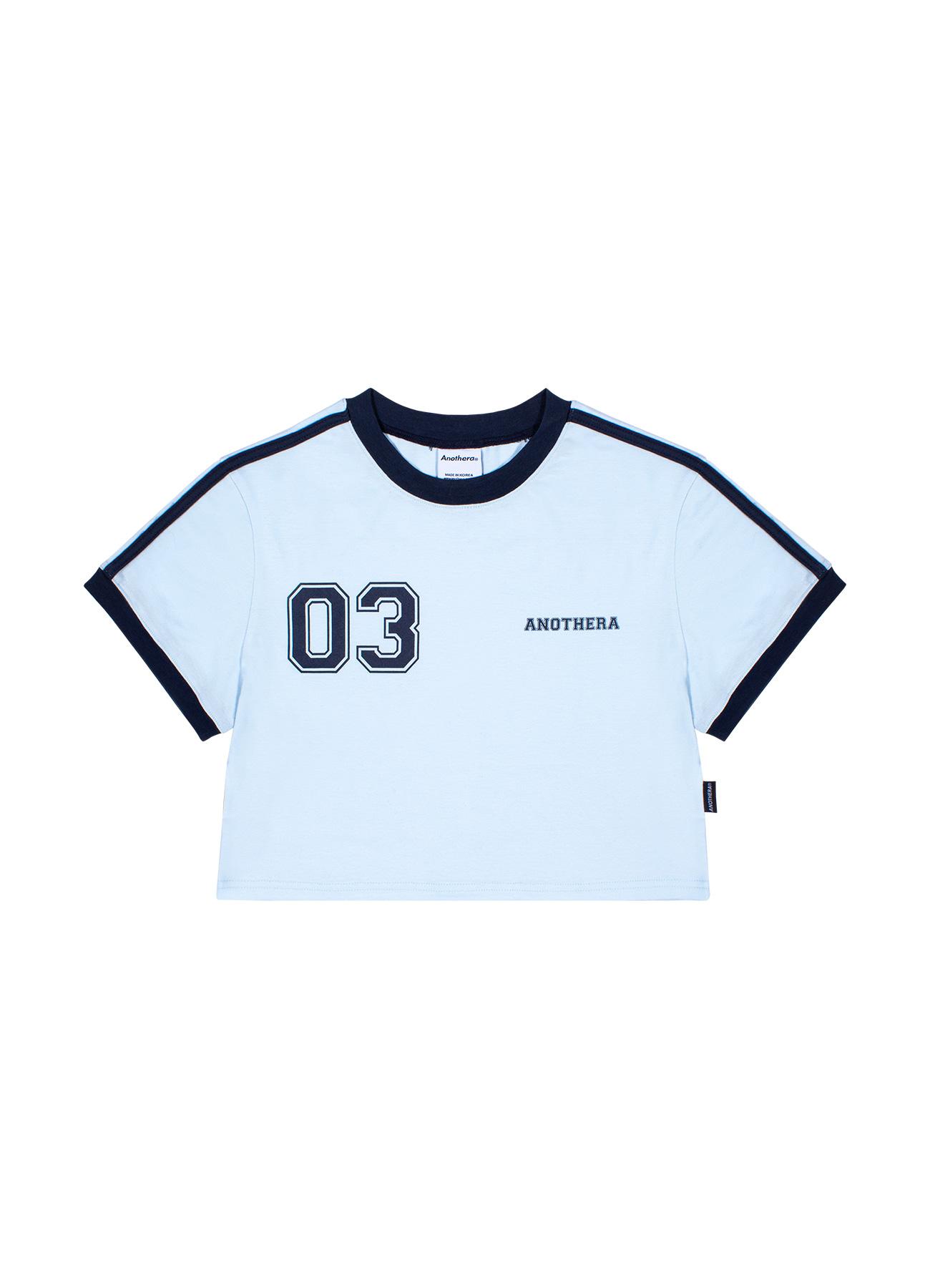 Another A 03-Ringer Crop Top [Sky Blue]