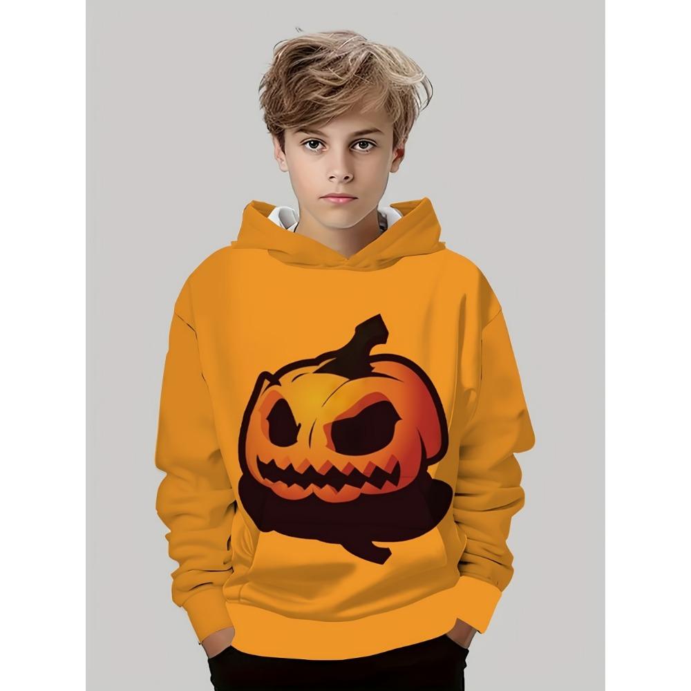 Latest Halloween Series New Pumpkin Head Hoodie 3D Print Autumn Pullover Casual Comfortable Sports Parent-Children's Clothing