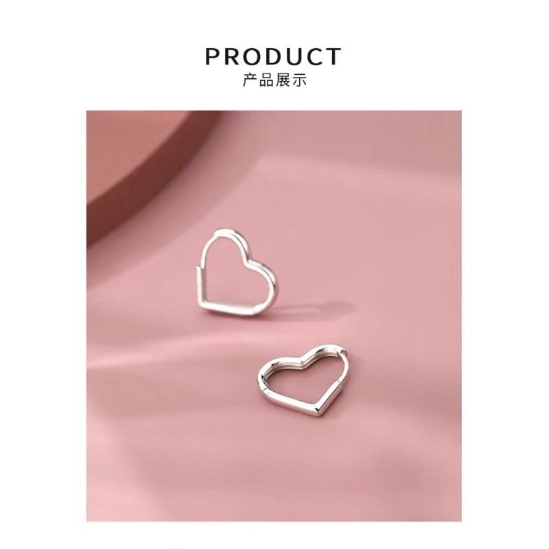 Hollow Heart Shape Buckle Earrings Sweet Fashion Jewelry For Women