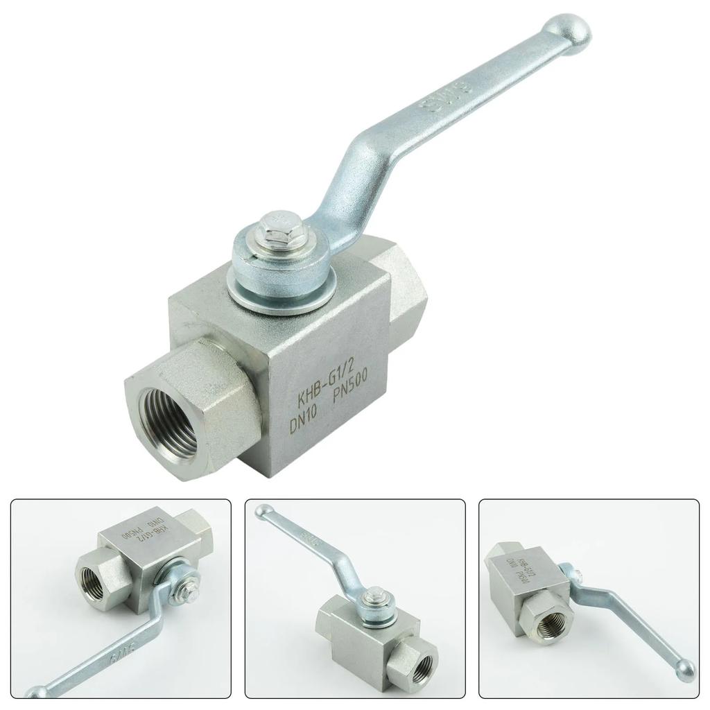 Hydraulic 2 Way Ball Valve Manual Operation with For BSP Threaded Connection Carbon Steel Body 500 Bar MWP for Oil Water Gas Use