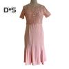 Women Plus Size Embroidery Lace Splice Dress O neck Short Sleeve High Waist Hip Wrapped Fishtail Gown Dress